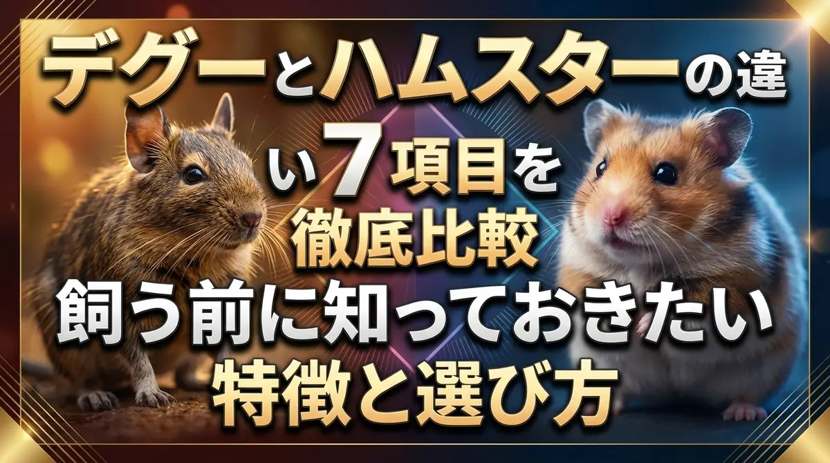 デグーとハムスターの違い7項目を徹底比較｜飼う前に知っておきたい特徴と選び方