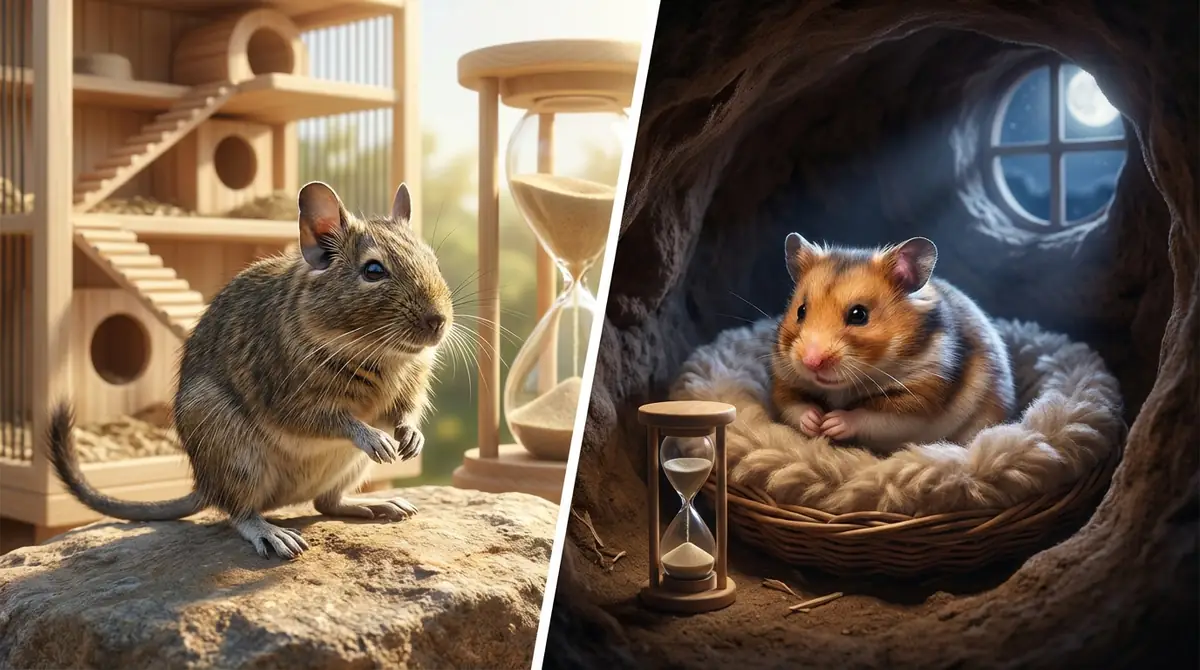 【結論】デグーとハムスターは「寿命・性格・生活リズム」が大きく違う