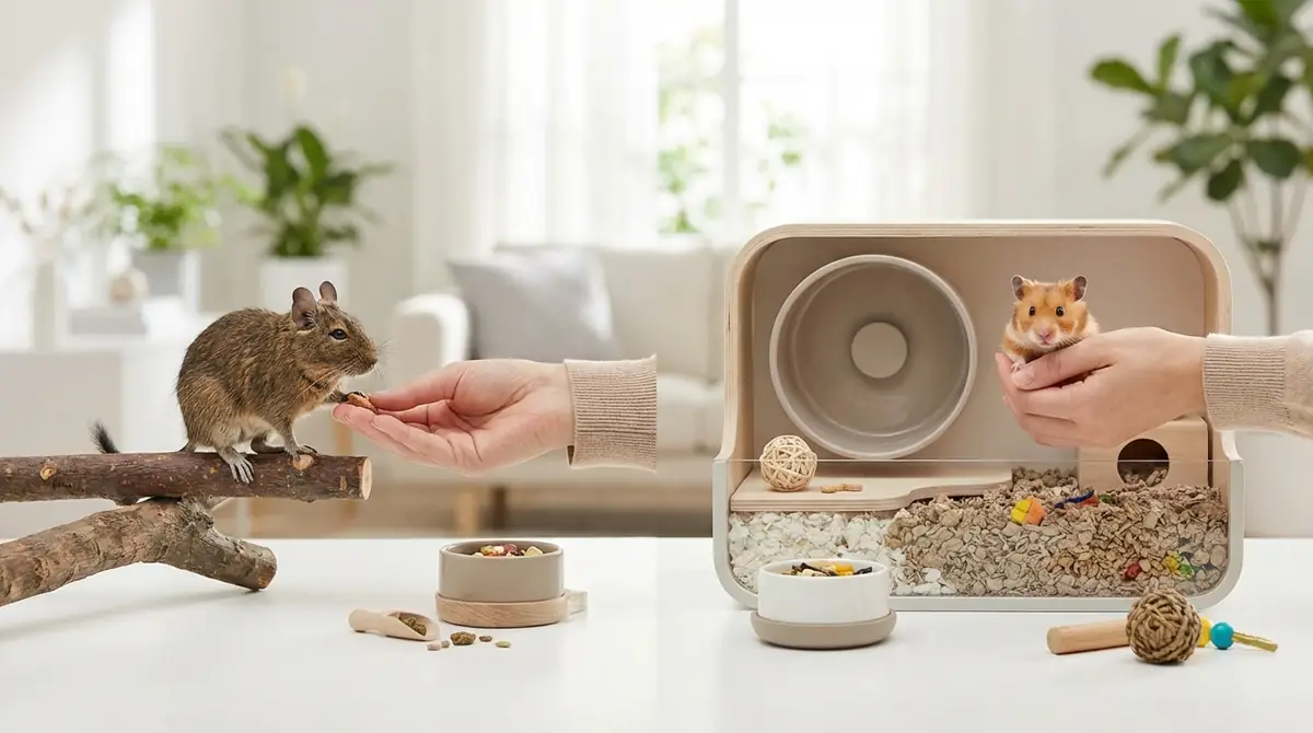 飼育難易度の違い｜初心者にはデグーとハムスターどっちが飼いやすい？