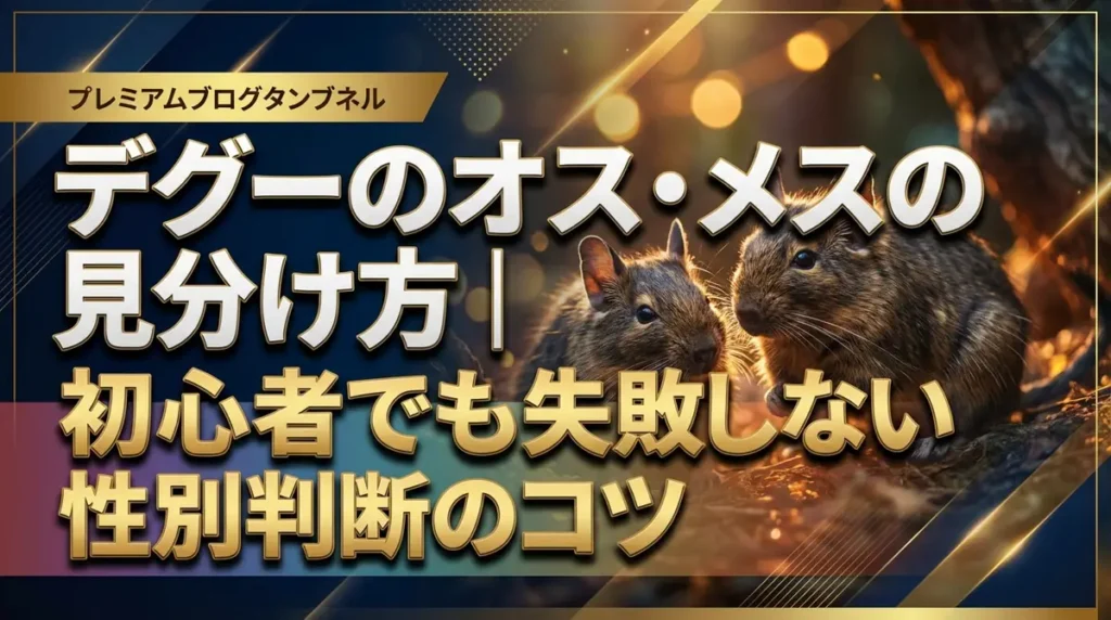デグーのオス・メスの見分け方｜初心者でも失敗しない性別判断のコツ