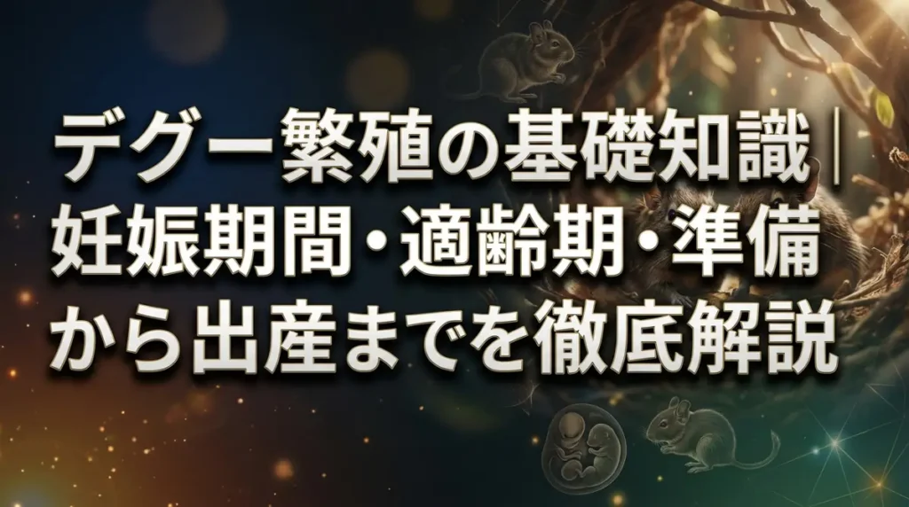 デグー繁殖の基礎知識｜妊娠期間・適齢期・準備から出産までを徹底解説