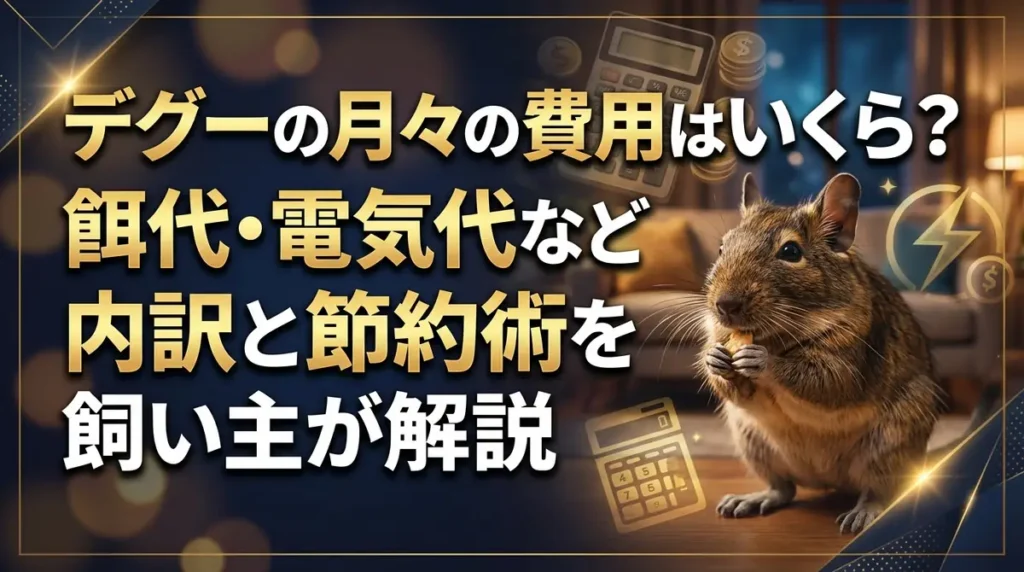 デグーの月々の費用はいくら？餌代・電気代など内訳と節約術を飼い主が解説