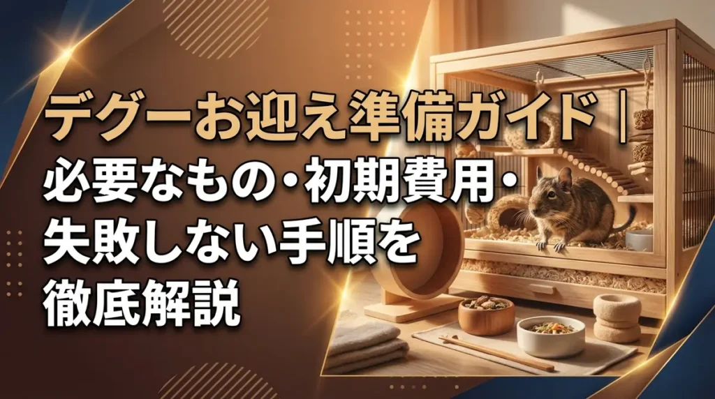 デグーお迎え準備ガイド｜必要なもの・初期費用・失敗しない手順を徹底解説